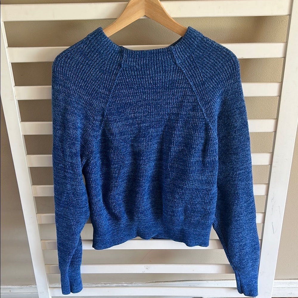 Free People Too Good Mock Neck Sweater Blue Size Medium - Picture 3 of 10